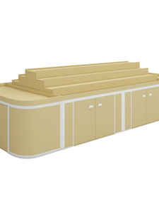 Étagère trapézoïdale à niveaux en bois pour fruits, présentoir îlot multi-niveaux, meuble de rangement amovible pour supermarchés, pour bout de rayon - Product Image 1