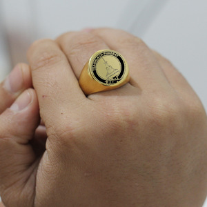 Bague épée ronde dorée 22MM en acier inoxydable 304, bijoux de mode pour femmes, cadeau - Product Image 2