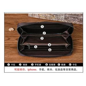 AndoBag Zipper Clutch Long <b>Wallets</b> for Women Large Capacity Mobile <b>Phone</b> <b>Purse</b> Retro Genuine Leather Card Holder - Product Image 3