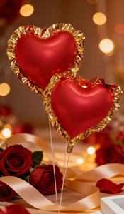 بالونات قلب ملونة من الفويل مقاس 27 بوصة، بالونات زينة لحفلات الزفاف، بالونات هيليوم على شكل قلب بتصميم عتيق - Product Image 3