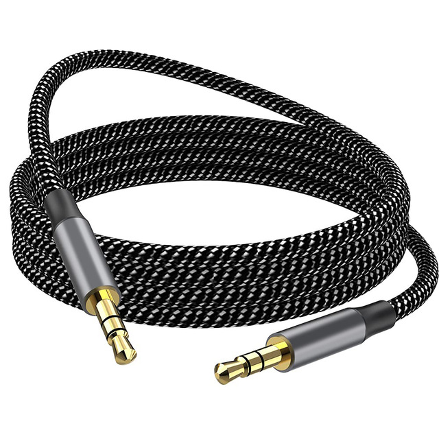 MOSWAG 1M 3.5mm Gold Plated Braided Nylon Stereo Aux Cable Male to Male for Phones Headphones Speakers