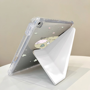 เคสไอแพดอะคริลิคแบบพับได้ลายเส้นแนวตั้งรูปสุนัข สำหรับ iPad 9/Air/10.2/11 Pro พร้อมช่องใส่ดินสอ ป้องกันได้อย่างเต็มรูปแบบ - Product Image 2