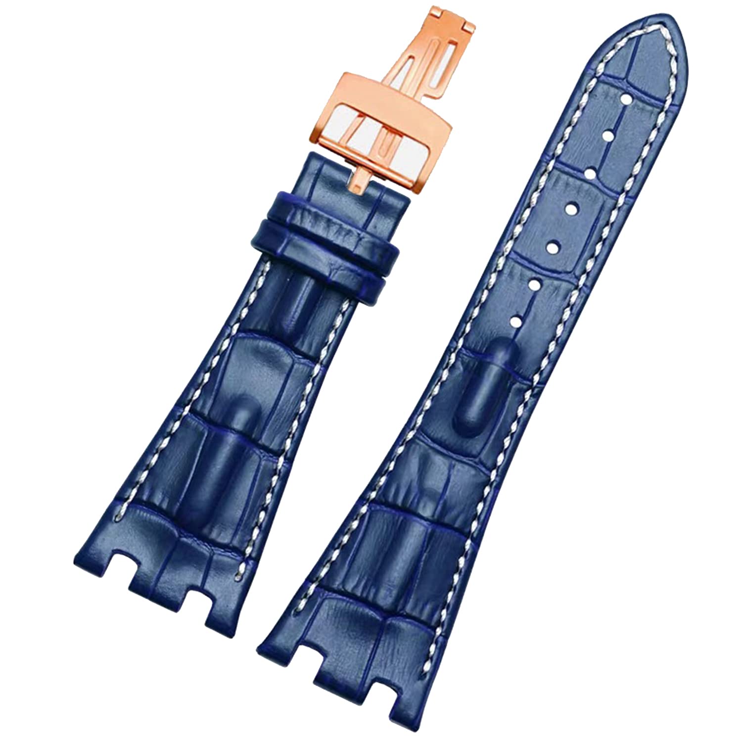 Aibi Watch Bands Buckle Leather Watch Strap Luxury R O ak Offshore Series Folding Replacement Genuine Leather 28mm