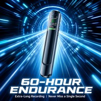 Enregistreur vocal numérique en métal HD avec suppression du bruit, longue autonomie, appareil d'enregistrement audio USB pour réunions, conférences, interviews