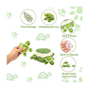 Jouet pour chien Eek Squeaky Puzzle interactif Jouet pour chiot en peluche Tortue (coquille + 5 tortues)-Jouet à mâcher pour animaux de compagnie - Product Image 2