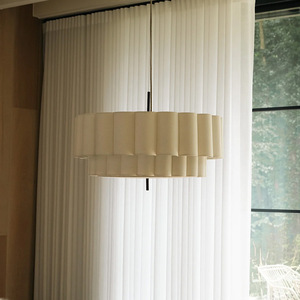 Lustre rond de couleur crème, lumière LED E27, pour salon, chambre à coucher, hôtel, café - Product Image 4