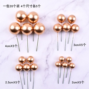 Wholesale 20pcs Golden Ball <b>Cake</b> Topper Themed Birthday Faux Balls for Elegant <b>Cake</b> <b>Decoration</b> for Party - Product Image 6