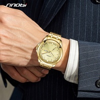 Sinobi Bracelet En Acier Inoxydable Or/Noir Pistolet IP Placage 43MM Diamètre Montres À Quartz Japon MIYOTA Mouvement Avec Date