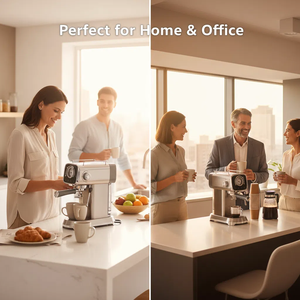 1350W Elektrische Dual-Use Kaffeemaschine (Kapsel/Gemahlener Kaffee) mit Fronttemperaturanzeige, Sofortige Erhitzung, 0,8L, für den Haushalt, Spanisch - Product Image 4