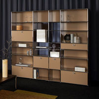 Mueble de Salón de Diseño Moderno, Aparador Metálico Modular Personalizado, Mueble de Almacenamiento para Salón
