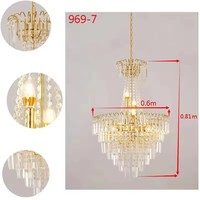 Lustre en cristal doré réglable en hauteur, de luxe, pour la décoration de la maison, les mariages et les restaurants, lampes suspendues pour la salle à manger et la chambre