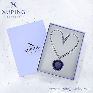 43280 <span class=keywords><strong>Xuping</strong></span> Oro libero di trasporto placcato lungo cuore di ocean collana dei monili con il contenitore di monili - Product Image 5