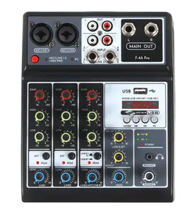 국경 간 핫 4 방향 소형 믹싱 콘솔 USB 블루투스 컴퓨터 음악 녹음 스튜디오 DJ 믹서