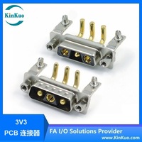 Connecteur mâle D-SUB 3V3 à courant élevé, angle droit 90 degrés, montage sur circuit imprimé DIP, connecteur d'alimentation 10-40A