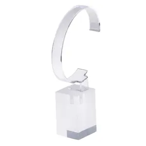 Customized 4 Piece Acrylic Square Watch Stands With White Platform (4 Pieces In A Set)