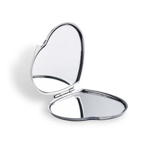 Mirror Bulk Heart Pocket Vanity Double Side Silver Plated Sublimation Custom Logo Metal Mirror - Product Image 3
