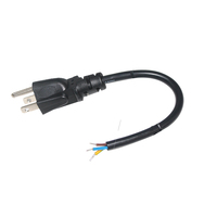 Câble d'alimentation 18AWG US NEMA 5-15P vers extrémité ouverte, câble de rallonge CA à 3 broches, fil PVC dénudé, câble de remplacement électrique