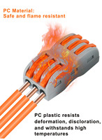 Connecteur de bornier 3 entrées 3 sorties 32A 250V à raccordement rapide avec boîtier PC pour applications de câblage électrique en cuivre