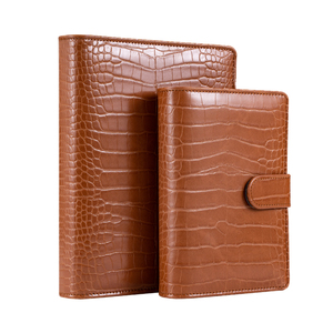 A6 PU จระเข้ Binder,ที่กำหนดเอง A5หนังวางแผนกับแหวนจระเข้รูปแบบเครื่องผูกโน๊ตบุ๊ค,สารยึดเกาะ Macaron A5 A6 - Product Image 2