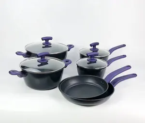 פחמן פלדה nonstick כלי בישול סט מחבת רוטב פאן תבשיל עם רך מגע ידית בית בישול