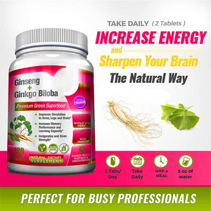 ยาเม็ด Panax โสมแปะก๊วยแบบดั้งเดิมกระตุ้นพลังงานและเครื่องเหลาสมอง - Product Image 3