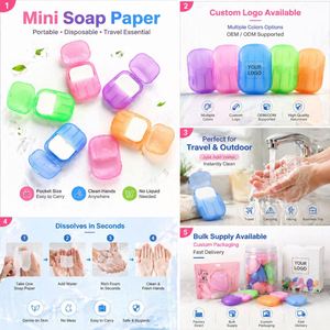 Portable Disposable Recyclable <b>Mini</b> <b>Soap</b> Paper (PP Material) for Travel-20 Sheets - Product Image 5