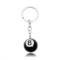 Porte-clés Métalliques Punk Y2K en Gros, Logo Personnalisé, Pendentif Sac Noir 8 Ball Dés Étoile Lune, Cadeau