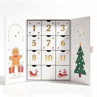 Vente en gros de boîtes cadeaux personnalisées pour calendrier de l'avent de Noël, motif de dessin animé Père Noël, cloche, flocon de neige, emballage vide pour compte à rebours