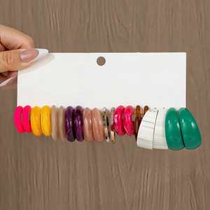 2025 Exquisite <b>Fashion</b> New Exaggerated Color Artistic C Shaped Earrings Acrylic Resin <b>Hoop</b> <b>Earings</b> Set for Girls - Product Image 4