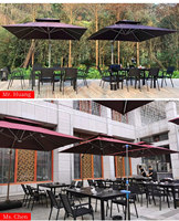 Ensemble de mobilier de jardin moderne en plastique imitation bois pour terrasse extérieure, table et chaises, vente en gros d'usine