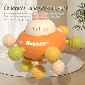 Jouet 3-en-1 pour bébé : peluche lapin, hochet, jouet à torsion rotatif à 360°, en matériaux sûrs, pour la préhension, cadeau pour nouveau-né - Product Image 2
