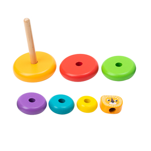Commiki Xếp Chồng Vòng Tháp Trò Chơi Bằng Gỗ Xây Dựng Khối Bộ Trẻ Em Montessori Đồ Chơi Giáo Dục Sớm Đồ Chơi Cầu Vồng Unisex 36M + - Product Image 3