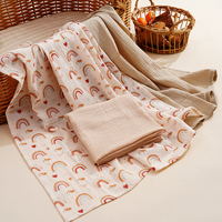 Promotion Couverture d'emmaillotage pour bébé en mousseline écologique 100% coton, tricotée, 80*80cm