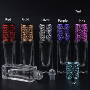 <span class=keywords><strong>7Ml</strong></span> Dày Đáy Thủy Tinh Nước Hoa Lăn Bóng Chai Cuộn Trên Lọ Trong Suốt Với Bóng Kim Loại & Vàng Đỏ Bạc Tím Hồng Vít Cap - Product Image 1