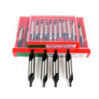 Foret de centrage HSS à double tête en carbure de tungstène plaqué titane, types A et B 60 ° /90 °   Double embout pour tour CNC en acier inoxydable