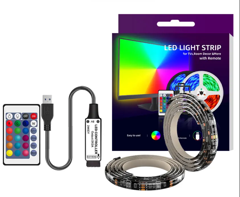 Amazon 2021 wifi music USB LED light strip 5V 5050RGB light App control 1m 2m 5m decorative music changeable Lighting Strip