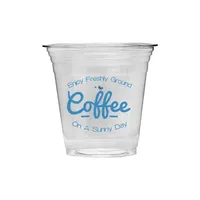 Couvercle jetable transparent en PET pour gobelet à café simple paroi, boissons froides, Americano glacé, Latte, à emporter, personnalisable