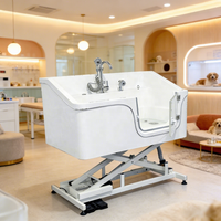 Baignoire de toilettage électrique multifonctionnelle antidérapante pour animaux de compagnie avec massage et ozone pour chiens et chats