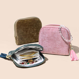 Кейс для хранения украшений, портативный органайзер для ювелирных изделий с молнией и кисточкой, для хранения серег и ожерелий - Product Image 6