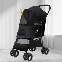 Poussette pliable de luxe EUR VET pour chiens et chats, chariot de voyage à 4 roues, transporteur portable pour chiens et chats en plein air