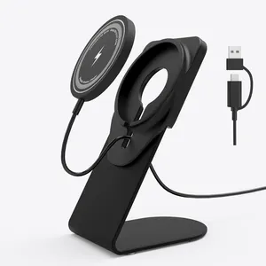 New Hot Portable Magnetic Cell Phone Holder Desk Smart Phone Aluminum Wireless Charger Stand For Iphone