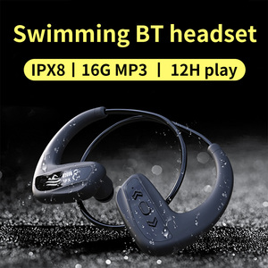 Natación de alta calidad IPX8 a prueba de agua para auriculares Bluetooth 32GB MP3 memoria interna LED batería JL Swim auriculares inalámbricos azul - Product Image 3
