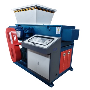 Déchiqueteur automatique mono-axe avec pompe moteur pour tuyaux PE/PP, blocs de plastique et déchets de recyclage, <span class=keywords><strong>poussoir</strong></span> <span class=keywords><strong>hydraulique</strong></span> contrôlé par PLC - Product Image 5