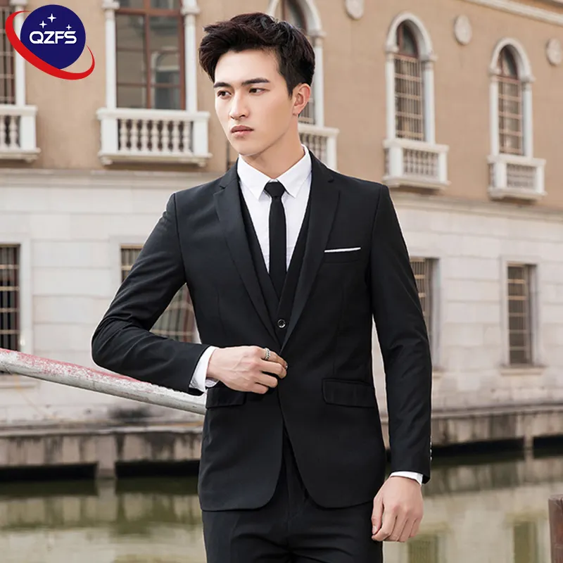 OEM ODM Wholesale Single Breasted Custom Logo Made Tuxedo Men Wedding Blazer Hombre Formal Men's Suits Blazer 3 Pieces