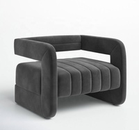 Fauteuil d'appoint en velours pour hall d'hôtel, style nordique moderne et luxueux, mobilier de salon, fauteuil en tissu bouclé, chaise de canapé