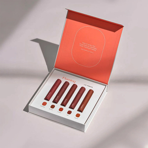 Scatola di cartone biodegradabile con Logo personalizzato all'ingrosso per confezioni di cosmetici rosa crema per il profumo e il viso con laminazione opaca - Product Image 2