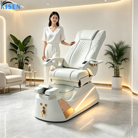 Fauteuils de pédicure de luxe modernes avec massage, spa pour les pieds, couleur personnalisée, vibration, bain à remous sans tuyau, lampe LED 7 couleurs pour salon de manucure