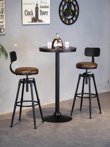 <span class=keywords><strong>Sgabelli</strong></span> da Bar rotanti di Design industriale di lusso in <span class=keywords><strong>legno</strong></span> massello alberghi in <span class=keywords><strong>ferro</strong></span> ristoranti caffetterie camere da letto centri commerciali soggiorno - Product Image 4