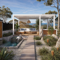 Bioklimatische Elektrische Pergola Moderne Aluminium-Lamellendach-Gartenlaube Wasserdichter Motorisierter Pavillon für Außenbereich Balkon Terrasse Pulverbeschichtet