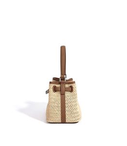 Sac à main de plage en cuir véritable et paille 2026 – Nouveau sac à main tendance en cuir pour femme – Sac bandoulière en paille tressée avec cuir véritable - Product Image 5